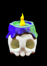 Load image into Gallery viewer, Purple and Green Skull Candle Stash Box