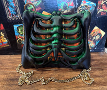 Load image into Gallery viewer, Gold and Emerald Ribcage Bag - One of a Kind