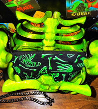 Load image into Gallery viewer, Ribcage Bag - Neon Green w/Bones Lining