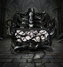 Load image into Gallery viewer, Ribcage Bag - Hand Painted- One of a Kind Back to Black