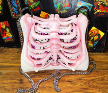 Load image into Gallery viewer, Ribcage Bag - Hand Painted- One of a Kind Pastel Pink