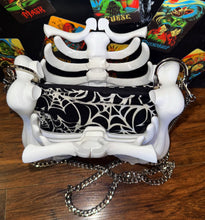 Load image into Gallery viewer, Ribcage Bag - One of a Kind White Spiderweb Edition