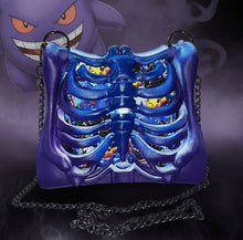 Load image into Gallery viewer, Ghost Type Ribcage Bag - Hand Painted- One of a Kind