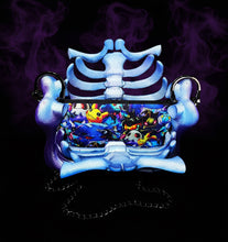 Load image into Gallery viewer, Ghost Type Ribcage Bag - Hand Painted- One of a Kind