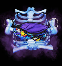Load image into Gallery viewer, Ghost Type Ribcage Bag - Hand Painted- One of a Kind