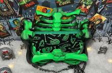 Load image into Gallery viewer, Neon Green Bag of Bones Ribcage Bag - Hand Painted- One of a Kind