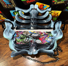 Load image into Gallery viewer, Tim Burton Inspired Ribcage Bag - Hand Painted- One of a Kind