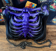 Load image into Gallery viewer, 🕸️ Gothic Ribcage Crossbody Bag – Web Lining Edition