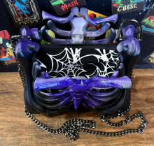 Load image into Gallery viewer, 🕸️ Gothic Ribcage Crossbody Bag – Web Lining Edition