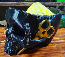 Load image into Gallery viewer, Black Skull Yarn Bowl