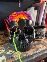 Load image into Gallery viewer, Black Skull Yarn Bowl