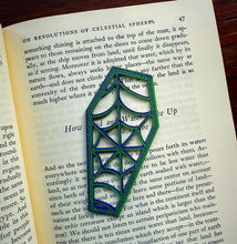 Load image into Gallery viewer, Spiderweb Coffin Bookmark