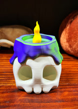 Load image into Gallery viewer, Purple and Green Skull Candle Stash Box