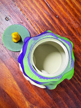Load image into Gallery viewer, Purple and Green Skull Candle Stash Box