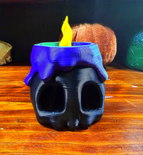 Load image into Gallery viewer, Purple and Green Skull Candle Stash Box