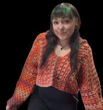 Load image into Gallery viewer, Autumn Ember Crochet Pullover – Size SM/MD - Creatures And Cuties