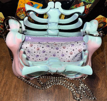 Load image into Gallery viewer, Pastel Goth Ribcage Bag - Hand Painted - One of a Kind - Creatures And Cuties