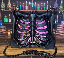 Load image into Gallery viewer, Ribcage Bag - Hand Painted - One of a Kind Gothic Pink - Creatures And Cuties