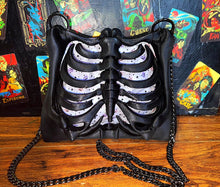 Load image into Gallery viewer, Ribcage Bag - Hand Painted - One of a Kind Gothic Pink - Creatures And Cuties