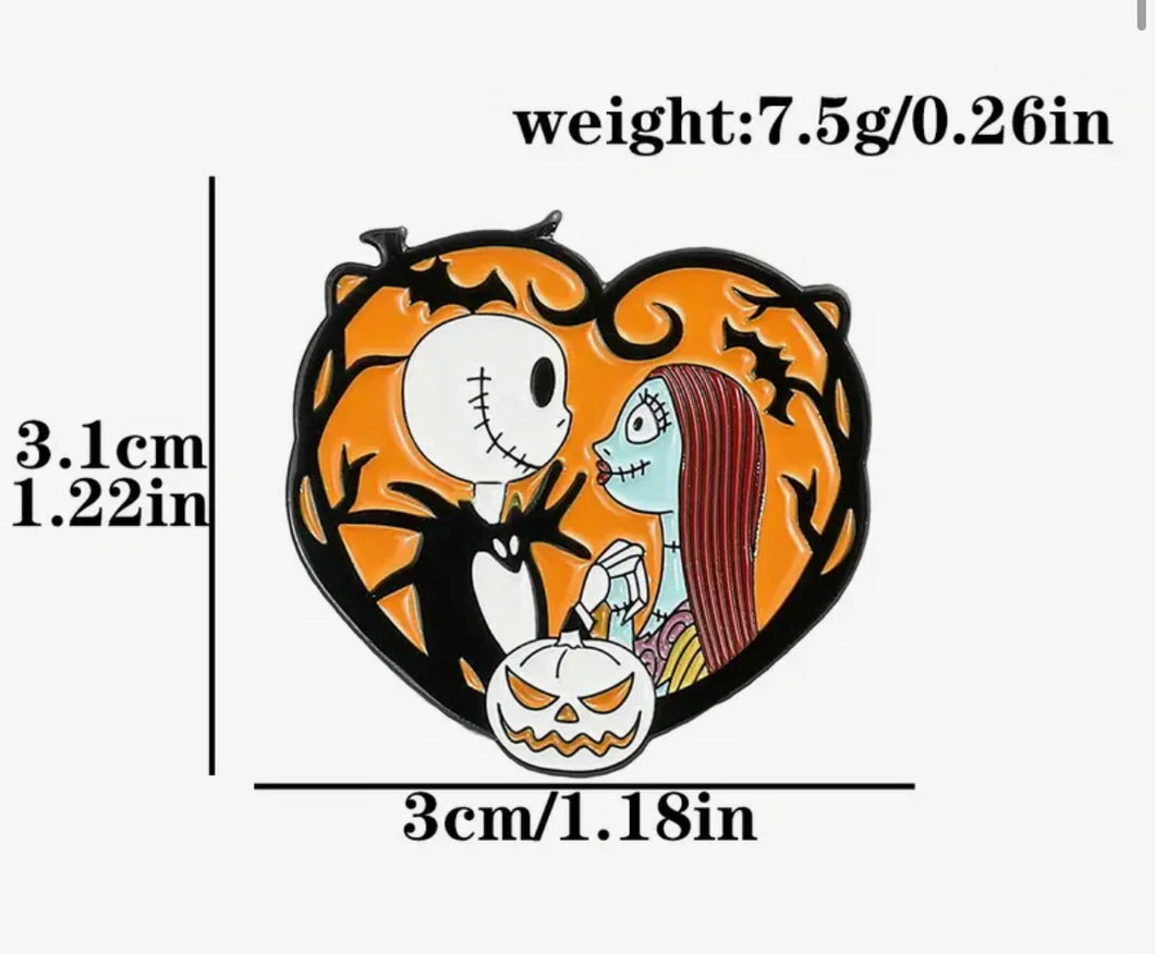 Jack and Sally Enamel Pin