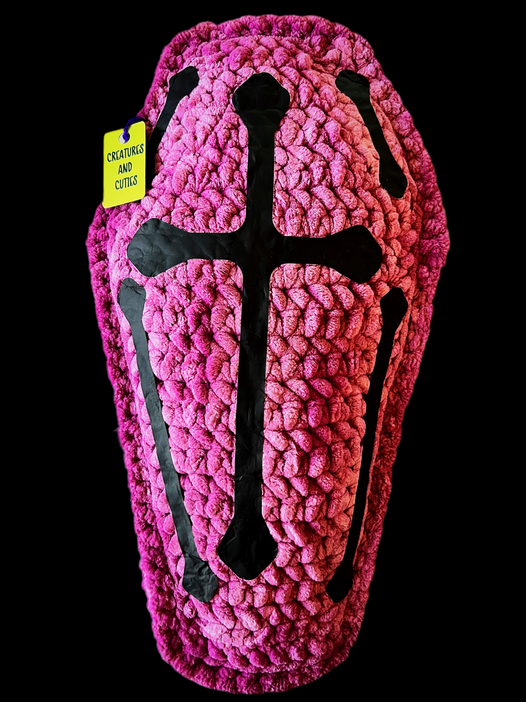 Purple Chenille Coffin Pillow