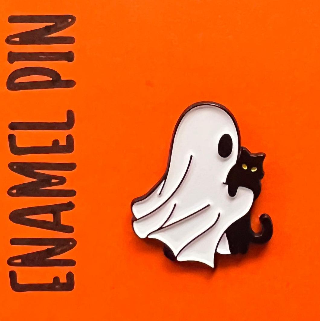 Ghost Kitty Enamel Pin