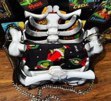Load image into Gallery viewer, 🖤 Grinchmas Ribcage Bag – Changeable Lining for Year-Round Use 🎄💀
