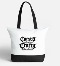 Load image into Gallery viewer, Cursed But Crafty LG Cotton Tote Bag
