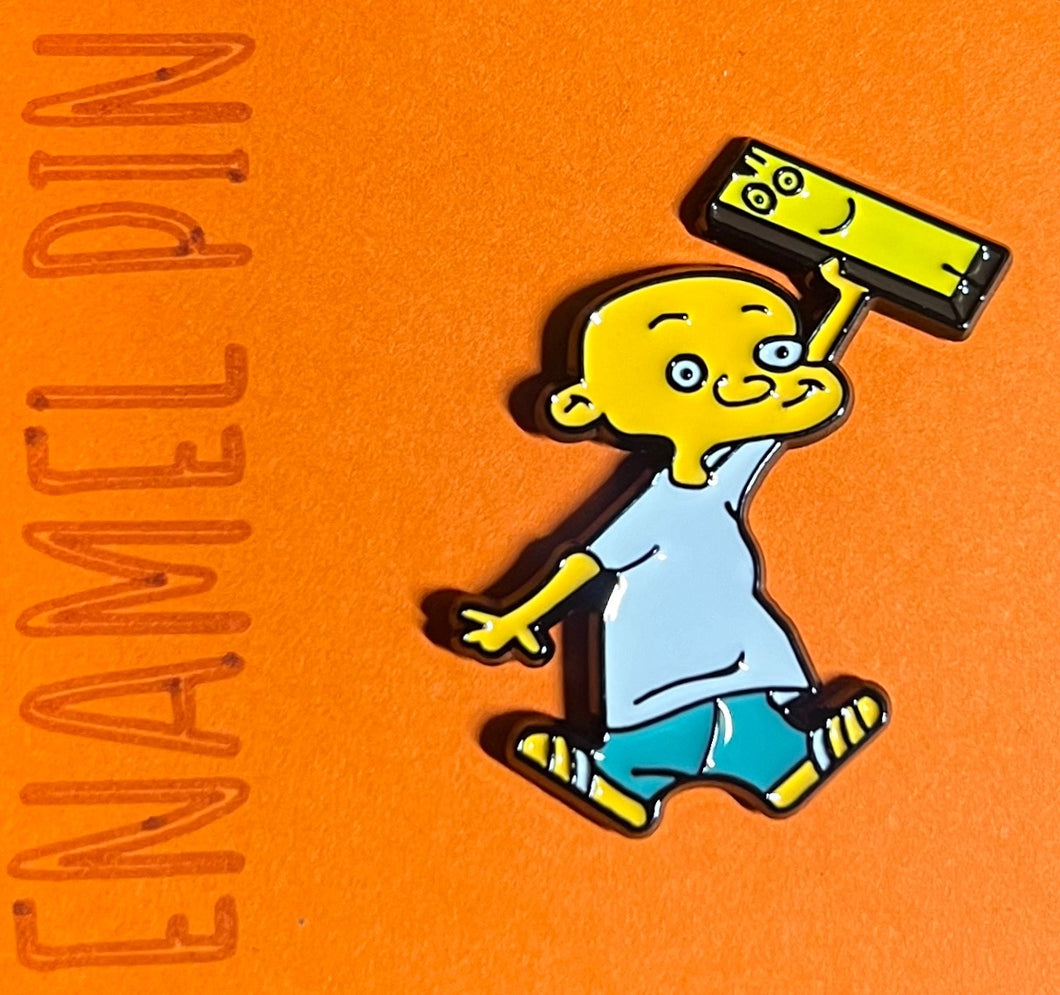 Plank and Johnny Enamel Pin