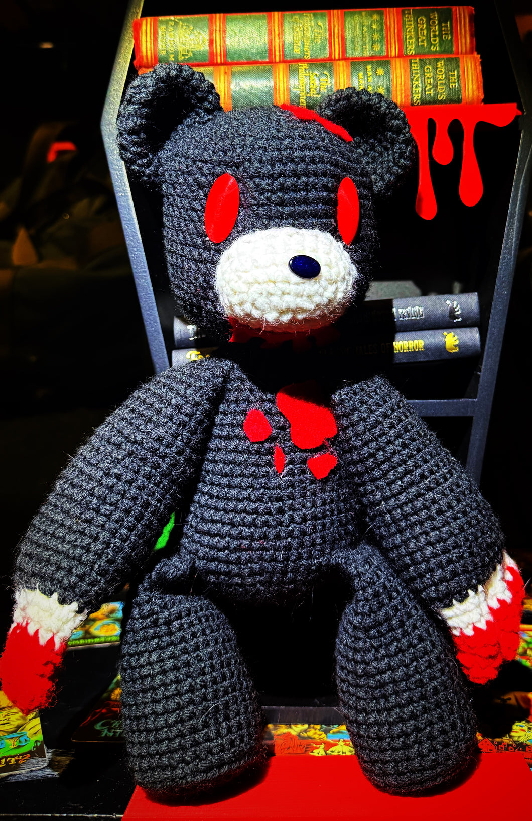 Gloomy Bear- Gothic Plushie with a Bite