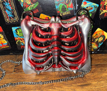 Load image into Gallery viewer, Ribcage Bag - Hand Painted- One of a Kind
