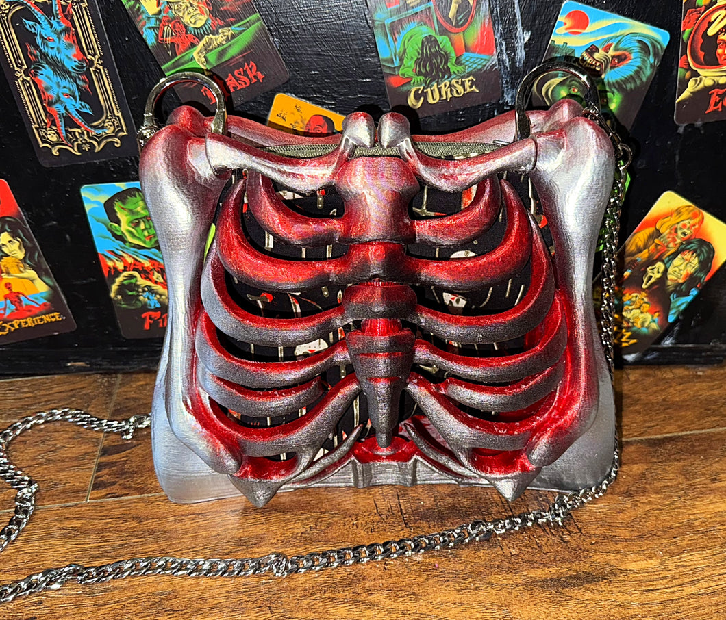 Ribcage Bag - Hand Painted- One of a Kind