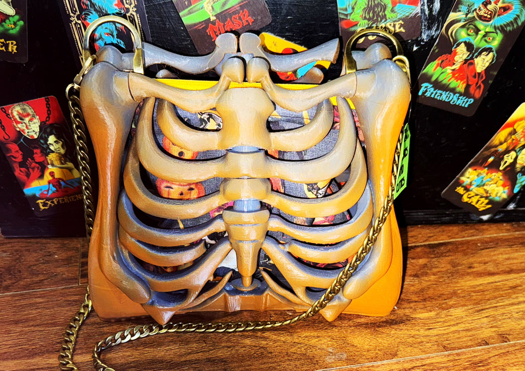 Ribcage Bag - Hand Painted- One of a Kind