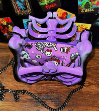 Load image into Gallery viewer, Ribcage Bag - Hand Painted- One of a Kind Purple Goth
