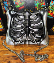 Load image into Gallery viewer, Ribcage Bag - Hand Painted- One of a Kind Nightmare Before Christmas
