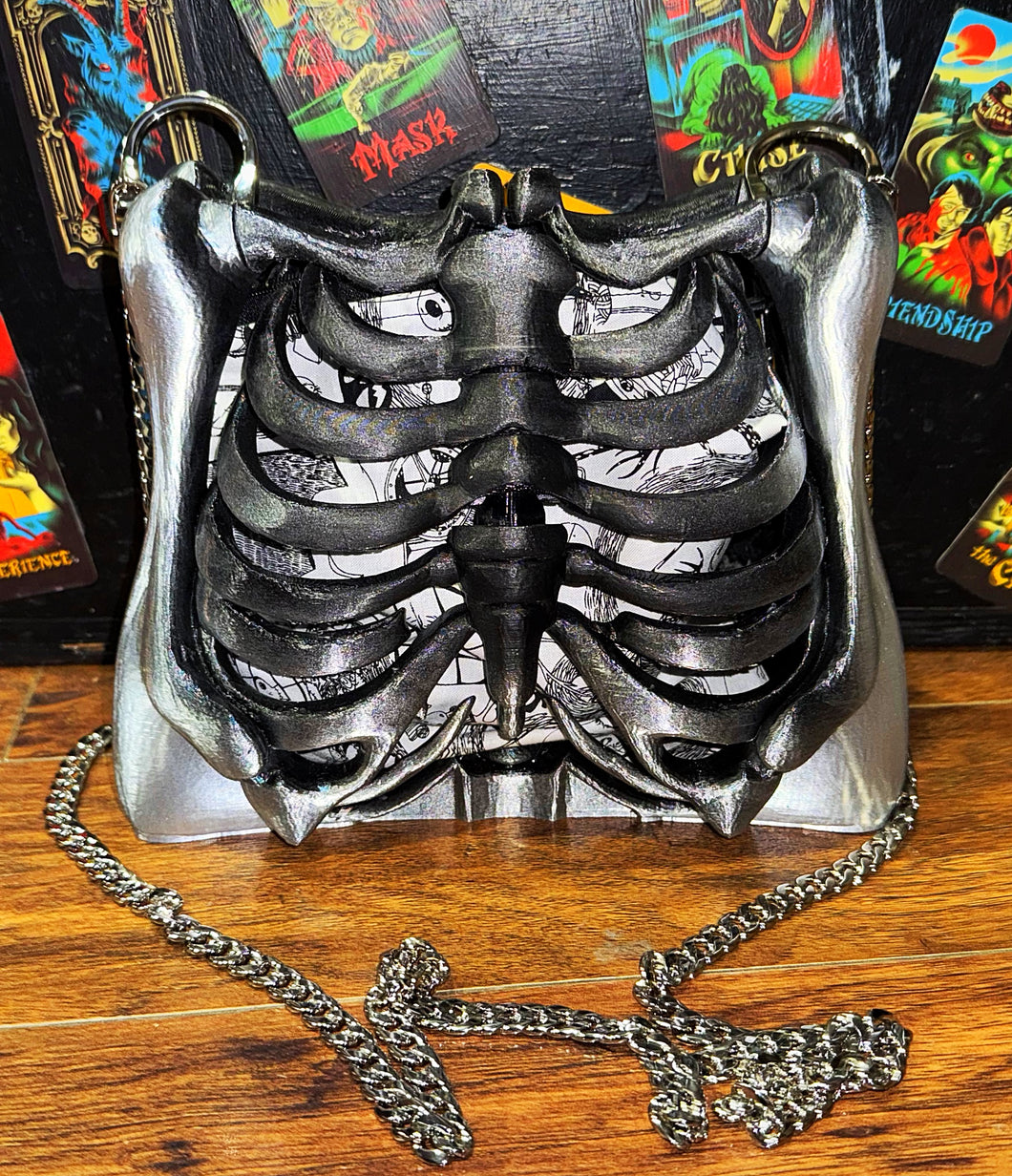 Ribcage Bag - Hand Painted- One of a Kind Nightmare Before Christmas