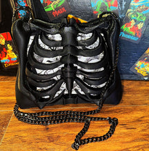 Load image into Gallery viewer, Ribcage Bag - Hand Painted- One of a Kind Nightmare Before Christmas

