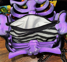 Load image into Gallery viewer, Ribcage Bag - Hand Painted- One of a Kind Purple Goth
