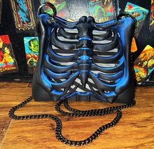 Load image into Gallery viewer, Black And Blue Ribcage Bag 🖤💙
