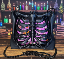Load image into Gallery viewer, Ribcage Bag - Hand Painted- One of a Kind Gothic Pink
