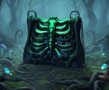 Load image into Gallery viewer, Ribcage Bag - One of a Kind Emerald Green Witch🗝️
