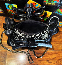 Load image into Gallery viewer, Ribcage Bag - Hand Painted- One of a Kind Spiderweb
