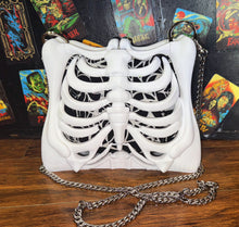 Load image into Gallery viewer, Ribcage Bag - One of a Kind White Spiderweb Edition
