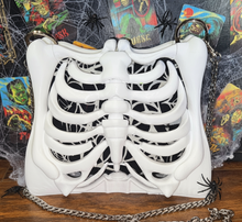 Load image into Gallery viewer, Ribcage Bag - One of a Kind White Spiderweb Edition
