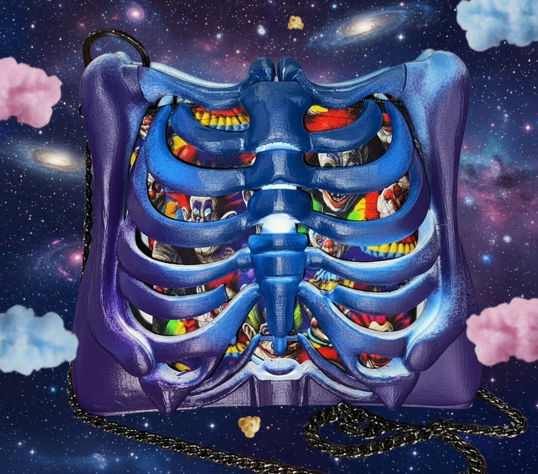 Killer Klowns Ribcage Bag - Hand Painted- One of a Kind
