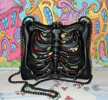 Load image into Gallery viewer, How the Grinch Became Spooky Ribcage Bag - Hand Painted- One of a Kind
