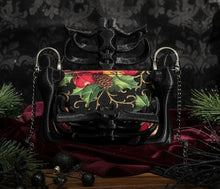 Load image into Gallery viewer, Dark Christmas Ribcage Bag - Hand Painted- One of a Kind
