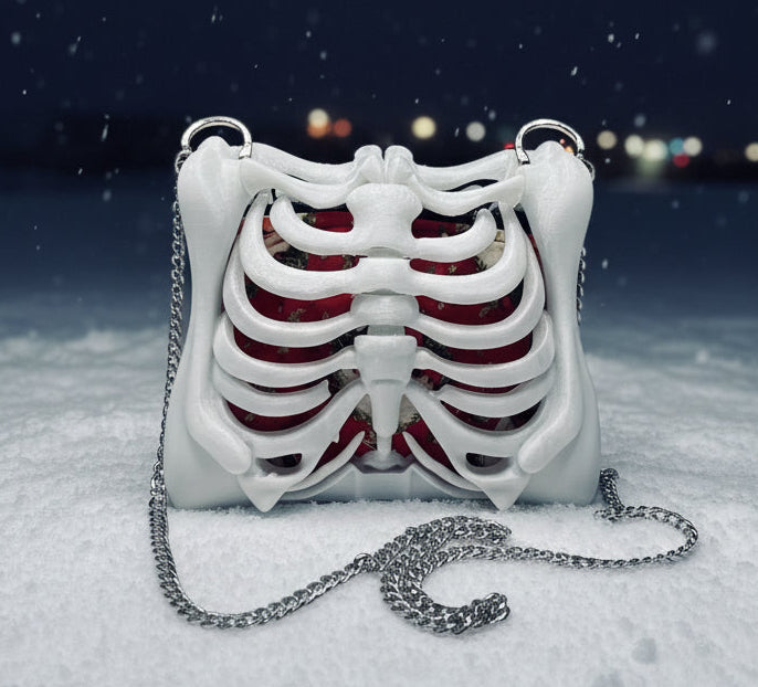 White Christmas Ribcage Bag