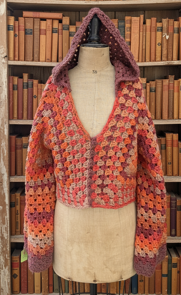 Autumn Ember Crochet Pullover – Size SM/MD