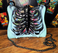 Load image into Gallery viewer, Tim Burton Inspired Ribcage Bag - Hand Painted- One of a Kind
